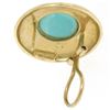 Image 8 : 14k Yellow Gold Round Bezel Set Turquoise Button Earrings