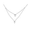 Image 1 : 14K White Gold 0.16CTW Diamond Necklace, (I1-I2/H-I)