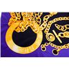 Image 4 : Celine Blue Purple Gold Silk Scarf Chain-Link Belt Illustrations