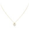 Image 2 : 0.40 ctw Diamond Heart Shaped Pendant with Chain - 14KT Yellow Gold