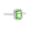 Image 1 : 1.78 ctw Tsavorite and Diamond Ring - Platinum