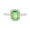 Image 2 : 1.78 ctw Tsavorite and Diamond Ring - Platinum