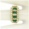 Image 8 : 14k Yellow Gold 2.02 ctw Prong Marquise Emerald & Diamond Quality Pyramid Ring