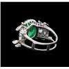 Image 3 : 3.96 ctw Emerald and Diamond Ring - 18KT White Gold