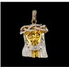 Image 1 : 1.10 ctw Diamond Jesus Pendant - 10KT Yellow Gold