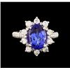 Image 2 : 14KT White Gold 3.69 ctw Tanzanite and Diamond Ring