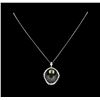 Image 1 : 1.34 ctw Diamond and Pearl Pendant With Chain - 14KT White Gold