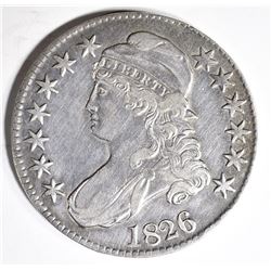 1826 BUST HALF DOLLAR, XF/AU