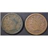 Image 1 : 2-1847 LARGE CENTS, 1-F/VF & 1-XF