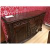 Image 2 : ASHLEY SIGNATURE 11 PCS DARK WOOD TRADITIONAL DINING SET INCLUDING: SCROLL TABLE, LEAF,