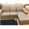 Image 2 : MODERN BEIGE LEATHER 3 SEAT LOUNGE SOFA