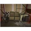 Image 1 : CONTENTS OF BACK ROOM INCLUDING: 3 METAL FILE CABINET, 2 LEATHER SECTIONAL PARTS, 2 BIKES & PRODUCTS
