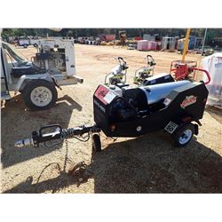 2017 SHARK PRESSURE WASHER, GAS ENGINE, ELECTRIC START, HOT WATER/STEAM, TRAILER MTD, METER READING 