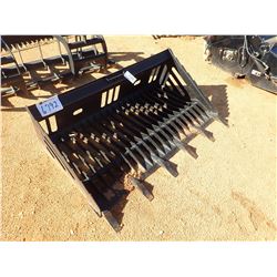 66" SKELTON ROCK BUCKET W/TEETH, FITS SKID STEER LOADER (B-5)
