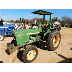 JOHN DEERE 950 FARM TRACTOR, VIN/SN:004254 - CANOPY, METER READING 1,947 HOURS