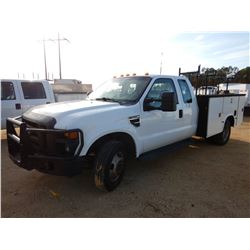 2008 FORD F350 SERVICE TRUCK, VIN/SN:1FDWX36Y18ED92761 - EXT CAB, GAS ENGINE, A/T, KNAPHEIDE SERVICE