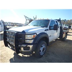 2012 FORD F550 FLATBED, VIN/SN:1FDDX5HTXCEB25372 - 4X4, EXT CAB, POWERSTROKE DIESEL EGNINE, A/T, 9' 