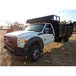2012 FORD F550 FLATBED TRUCK, VIN/SN:1FDUF5GT7CEB45861 - POWERSTROKE DIESEL ENGINE, A/T, 16' 6" FLAT