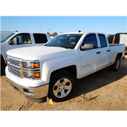 2014 CHEVROLET SILVERADO PICKUP, VIN/SN:1GCRCREC4EZ391050 - CREW CAB, GAS ENG, A/T, ODOMETER READING