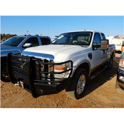 2008 FORD F250 PICK UP, VIN/SN:1FTSX21R18EB79886 - 4X4, CAB, V8 POWER STROKE DIESEL ENGINE, A/T, COV