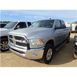 2014 RAM 3500 PICKUP TRUCK, VIN/SN:3C63R3DL0EG108587 - 4X4, CREW CAB, CUMMINS TURBO DIESEL ENGINE, A