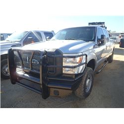 2015 FORD F250 PICKUP TRUCK, VIN/SN:1FT7W2BT1FEA80789 - 4X4, CREW CAB, POWERSTROKE DIESEL ENGINE, A/