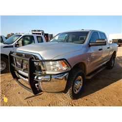 2013 DODGE RAM 2500 HD PICKUP TRUCK, VIN/SN:3C6UR5CL9DG560795 - 4X4, CREW CAB, CUMMINS TURBO DIESEL 
