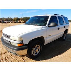 2002 CHEVROLET TAHOE VIN/SN:1GNEK13ZX2J234831 - 4X4, GAS ENGINE, A/T, ODOMETER READING 210,319 MILES