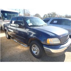 2003 FORD F150 PICKUP TRUCK, VIN/SN:1FTRW07633KA82752 - CREW CAB, GAS ENGINE, A/T, ODOMETER READING 