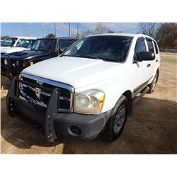 2006 DODGE DURANGO VIN/SN:1D4HD38N66F155024 - GAS ENGINE, A/T, ODOMETER READING 126,086 MILES