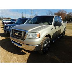 2008 FORD F150 PICKUP TRUCK, VIN/SN:1FTPW14V08FA42556 - 4X4, CREW CAB, 5.4L GAS ENGINE, A/T, ODOMETE