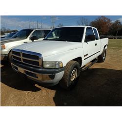 2001 DODGE RAM 2500 PICKUP TRUCK, VIN/SN:3B7KC23611G220790 - EXT CAB, CUMMINS DIESEL ENGINE, A/T, OD