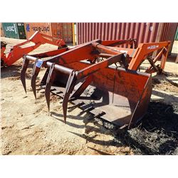DUAL 3100 FRONT LOADER BUCKET W/GRAPPLE CLAMP, FITS FARM TRACTOR (C-3)