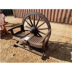 TEAKWOOD WAGON WHEEL BENCH (C-6)