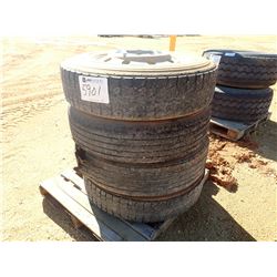 (4) 11R22.5 TIRES & ALUMINUM RIMS (A-2)