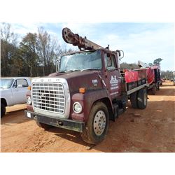 FORD 7000 FLATBED BOOM TRUCK, - FORD DIESEL ENGINE, 5 SPD TRANS, FLATBED BODY, BOOM (DOES NOT OPERAT