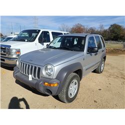 2004 JEEP LIBERTY VIN/SN:1J4GL48K94W193569 -4X4, GAS ENGINE, 5 SPEED TRANS, ODOMETER READING 128,492