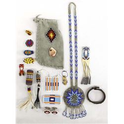 Native American Beadwork including Jewelry Bag