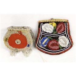 Pr Iroquois Beaded Box & Purse