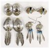 Image 1 : 4 Pr. Native American Sterling Silver Earrings