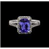 Image 2 : 14KT White Gold 1.83 ctw Tanzanite and Diamond Ring