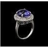 Image 4 : 8.18 ctw Tanzanite and Diamond Ring - 14KT White Gold