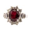 Image 2 : 4.80 ctw Ruby and Diamond Ring - 14KT White Gold