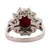 Image 3 : 4.80 ctw Ruby and Diamond Ring - 14KT White Gold