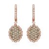 Image 1 : 14k Rose Gold 1.23CTW Diamond and Brown Diamonds Earrings, (SI/H)