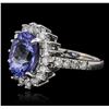 Image 1 : 14KT White Gold 3.63 ctw Tanzanite and Diamond Ring
