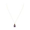 Image 2 : 5.55 ctw Multi-Color Gemstone and Diamond Pendant with Chain - 14KT Yellow Gold