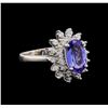 Image 1 : 14KT White Gold 1.56 ctw Tanzanite and Diamond Ring