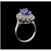 Image 4 : 14KT White Gold 1.56 ctw Tanzanite and Diamond Ring