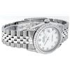 Image 2 : Rolex Mens Stainless Steel Mother Of Pearl Diamond Lugs Datejust Wristwatch With